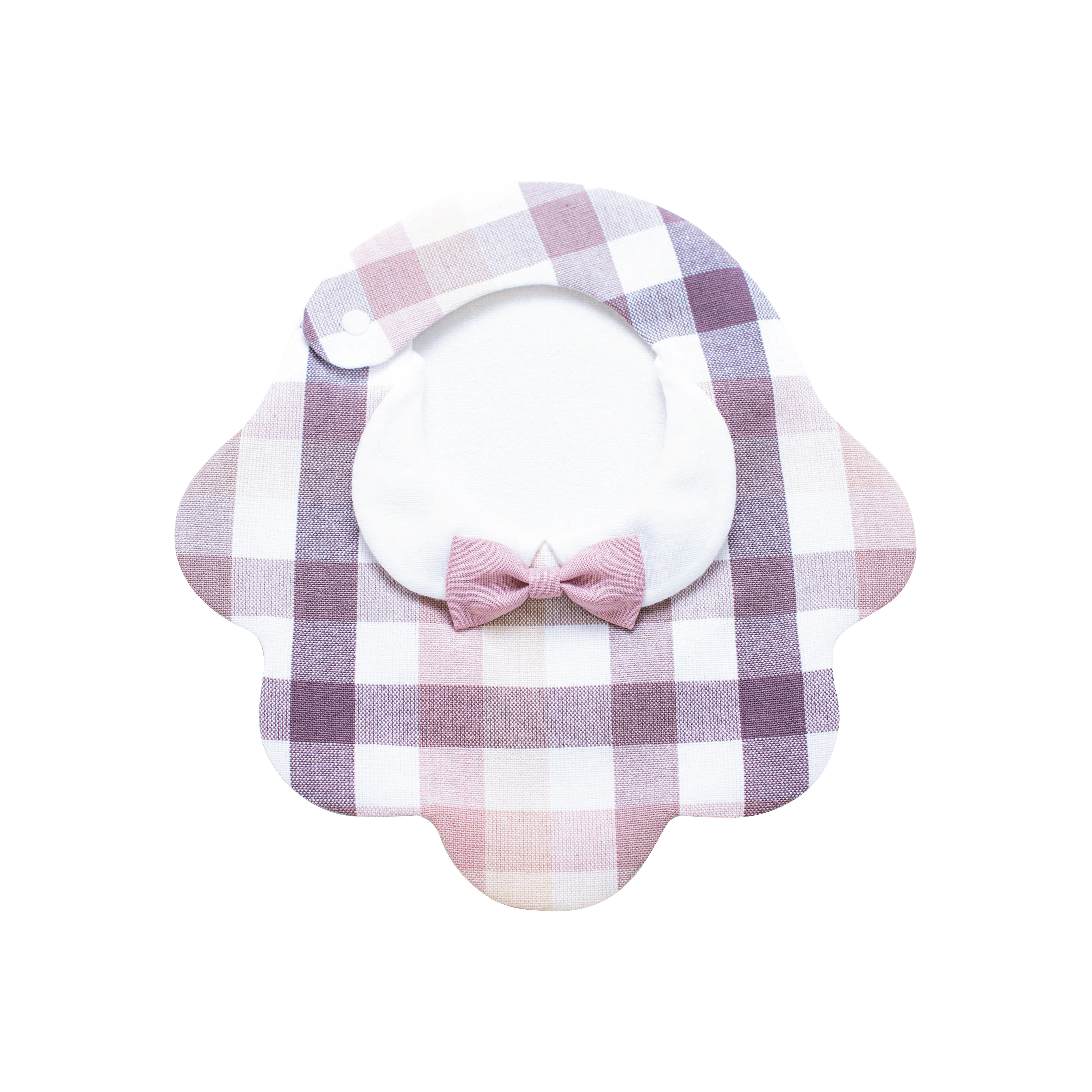 もくもくスタイ Collared Check Pattern Ribbon Pink